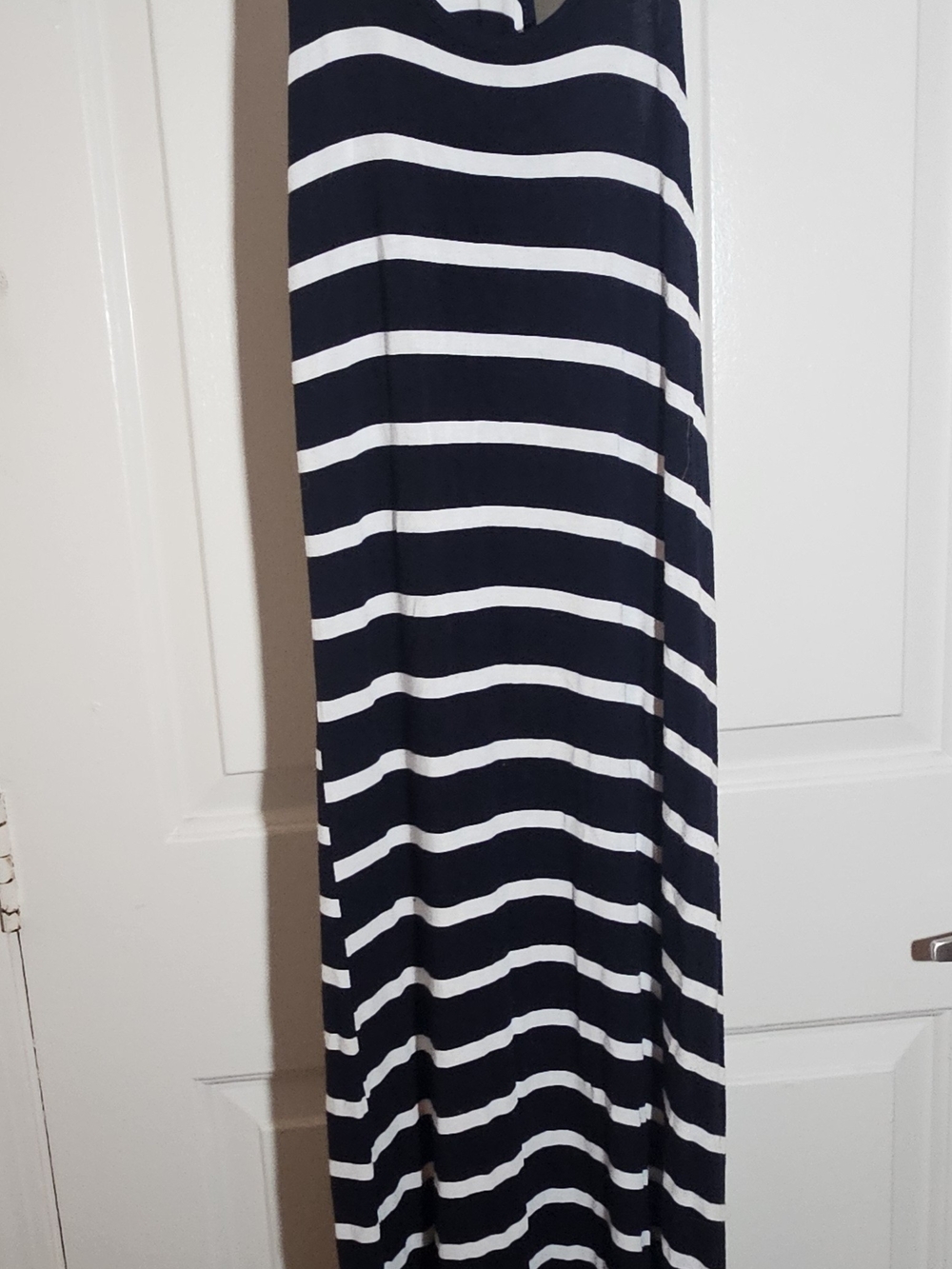 5th & Love Navy and White Striped Maxi Skirt